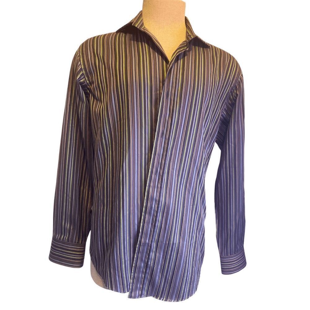 Etro Milano Men’s Button Down Striped Shirt Sz 39 Cotton Multicolor Made in Ital